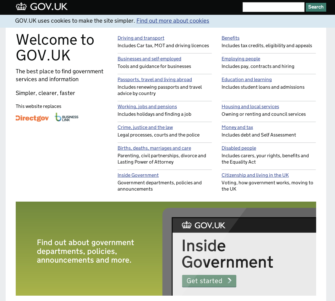 Gov.uk provides APIs and other data for transparency and consumption.